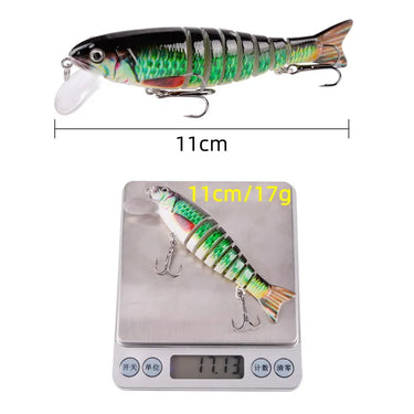 Jointed Multi Sections Fishing Lure 11cm 17g Wobbler Crankbait Artificial Hard Bait Swimbait Trolling Carp Fishing Tackle