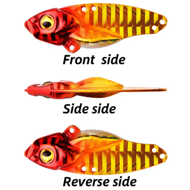 Metal VIB Fishing Lure - Heavy-duty Bass, Pike, Trout, and Sunfish - with Double Blood Hooks - Fast-sinking Hard Bait