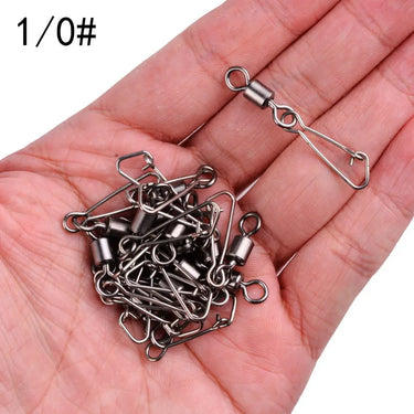 Stainless Steel Fishing Connector Pin Bearing Rolling Swivel Snap Pins Pike Fishing Tackle Accessories Fishhook Lure Swivels Set