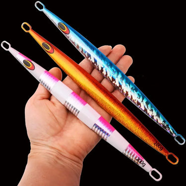 Metal Luminous Jigging Bait 80/120/160/200g Fast Sinking Lure Artificial Hard Bait Deep Sea Boat Fishing Fake Bait Tackle