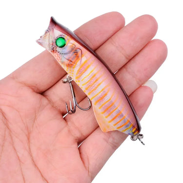 Fishing Lures Topwater 3D Printed Popper Bait 78mm 11.5g Hard Bait Artificial Wobblers Plastic Fishing Tackle with 6# Hooks