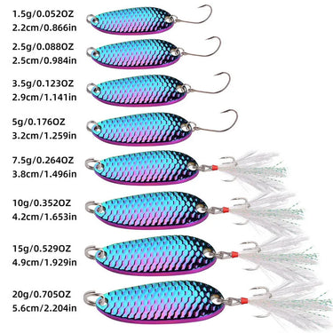 Metal 1.5-20g Fishing Lures Wobbler Spinner Bait Spoon Artificial Bass Hard Sequin Paillette Metal Steel Hook Lure