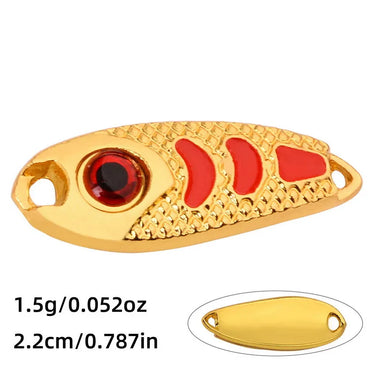 Mini Metal Lure 1.5g 2.5g 3.5g 5g Hard Bait Red Point Luminous Fly Fishing Tackle Wobblers Isca Artificial Spoon Fishing