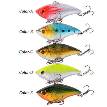 16g-0.56oz Hard VIB Lures 7CM-2.76in Fishing Bait Treble Hooks Sinking Crankbait Fishing Tackle