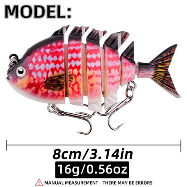 6 Segment Multi Jointed Fishing Lure Sinking 8cm/16g Swimbait Artificial Wobbler Crankbait Hard Bait Pesca Tackle