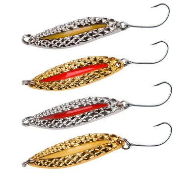Luminous Metal Spinner Spoon Fishing Lure Hard Baits Sequins Noise Paillette with Feather Treble Hook Fishing Tackle 2.5g-20g