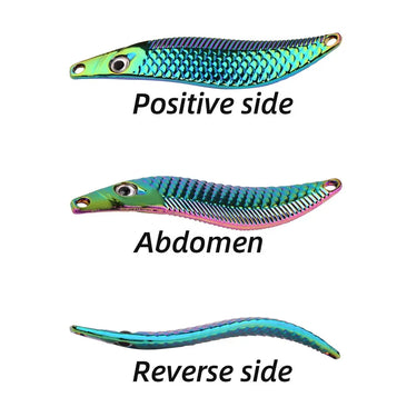 Metal VIB Leech Spinners Spoon Lures 7g 10g 15g 20g Artificial Bait with Feather Hook Night Fishing Tackle for Bass Pike Perch