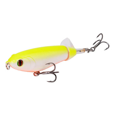 105mm 17.3g Topwater Fishing Lures Whopper Popper Artificial Bait Hard Popper Soft Rotating Tail Fishing Tackle