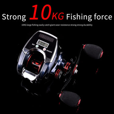 Digital Display Electronic Fishing Reel 8.0:1 High Speed Ratio Low Profile Line Counter Baitcasting Reel Fishing Tools