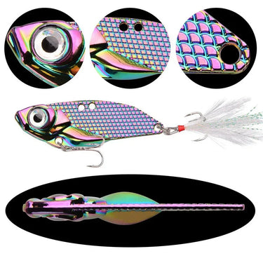 Metal VIB 5/7/10/15/20g Fishing Lure Vibration Spoon Hard Baits Crankbait Wobbler Swimbait Cicada VIB Tackle 3 Colors
