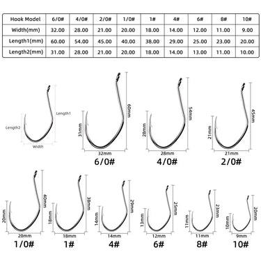 10pcs/box Fishing Hooks with Barbs, Corrosion-resistant and High-quality Carbon Steel Fishhooks, Multi Size Fishing Hooks Set