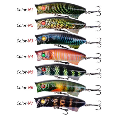 Fishing Lures Topwater 3D Printed Popper Bait 78mm 11.5g Hard Bait Artificial Wobblers Plastic Fishing Tackle with 6# Hooks