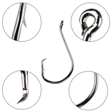 100pc/bag Circle Carp Eyed Fishing Hook Size 6#-7/0# Ring Eye Japan Fishhooks Fishing Hooks Single Jig Fish Hook Tackle