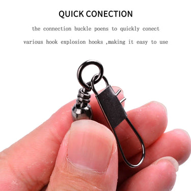 10/50pcs Rolling Swivel Fishing Connector Pin Bearing Interlock Snap14#-3/0# Fishhooks Lures Carp Fishing Accessories
