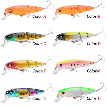Multi Section Sea Bass Hard Fishing Lure 3D Fish Eyes Crankbaits Minnow Fake Artificial Bait Suit For Fishing Carp Tackle