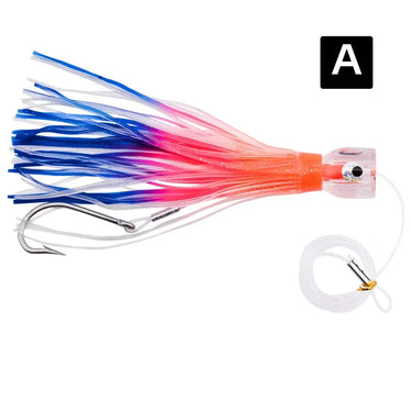 96g Resin Head Octopus Soft Skirt Lure Deep Sea Boat Fishing Big Trolling Bait for Tuna Wahoo Fast Sinking