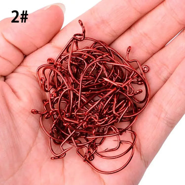 100pcs Fishing Hook Carbon Steel Wide Crank Offset Fishhook For Soft Lure Bass Barbed Carp Fishing Tackle Worm Hook