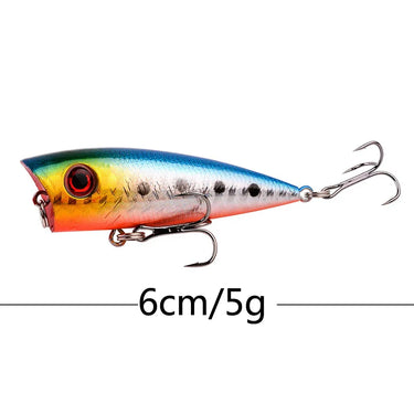 Popper Fishing Lure Hard Artificial Bait Topwater with 2 Treble Hooks Carp Fishing Lures Wobbler Crankbait Pesca