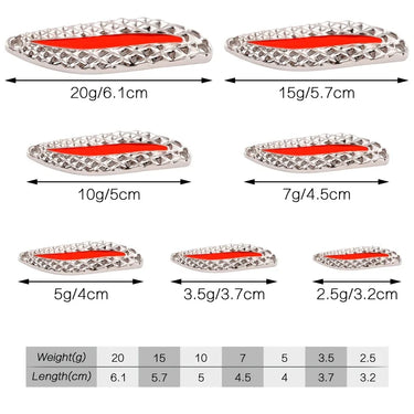 Luminous Metal Spinner Spoon Fishing Lure Hard Baits Sequins Noise Paillette with Feather Treble Hook Fishing Tackle 2.5g-20g