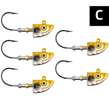 5pcs Minnow Jig Head Fishing Hooks 0.35g-28g Soft Lure Hook Jigging Artificial Bait Silicone Bait Fishing Tackle