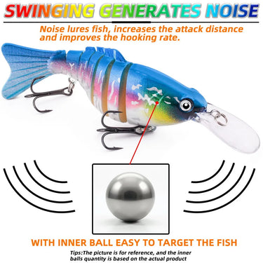 Multi-section Swim Fishing Lures Wobblers 12cm 18g Artificial Long tongue Bait SwimBait Crankbait JerkBait Pike Tackle