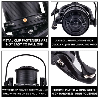 High Speed Gear Ratio Spinning Fishing Reels 20kg Max Drag 8000-14000 Series Freshwater Saltwater Reel Bass Pike Fishing