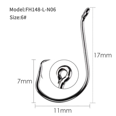 100pc/bag Circle Carp Eyed Fishing Hook Size 6#-7/0# Ring Eye Japan Fishhooks Fishing Hooks Single Jig Fish Hook Tackle
