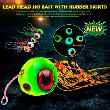 40G-180G Jig Saltwater Fishing Lures Bass Wobblers Carp Crankbait Pesca Artificial Tackle Sea Fishing Lure Jig Bait With Skirts