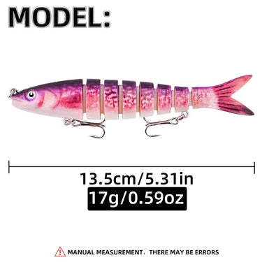 8 Segment Multi Jointed Swimbait Crank Bait Slow Sinking Bionic Artificial Bait Freshwater Saltwater Trout Bass Accessories