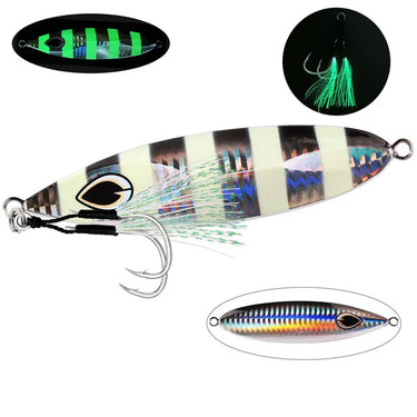 Slow Jig Metal  Fishing Lures 80g100g 120g Luminous Bait Saltwater Lure Articulos De Pesca Isca Artificial Fake Fish