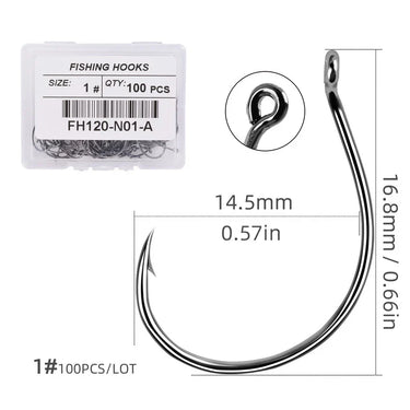 100pcs/Box Fishing Hooks Set Barbed Single Circle Carp Hook High Carbon Steel Sea Fishinhook Fly Fishing Accessories Tackle