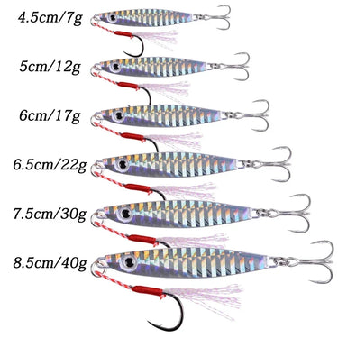 Shore Cast Metal Jig Spoon Sea Fishing Lures 7g 12g 17g 22g 30g 60g Jigging Hard Fish Saltwater Spinner Baits Fishing Lure