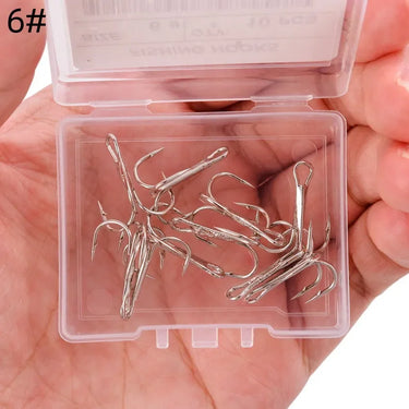 10Pcs/lot 2# -14# 3/0# Silver Fishing Hook High Carbon Steel Treble Overturned Hooks Fishing Tackle Round Bend Treble For Bass