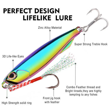 Metal Cast Jig Spoon 10g 15g 20g 30g 40g 60g 80g Lures with Hook Casting Jigging Fish Sea Bass Fishing Lure Artificial Bait