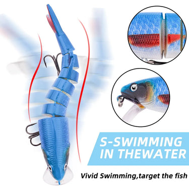 Minnow Fishing Lure 115mm 17g Multi Jointed Sections Crankbait Artificial Hard Bait Bass Trolling Pike Carp Fishing Tools