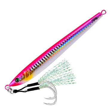 Slower Long Metal Jig Fishing Lure With Hook Slow Cast Jigging Spoon  60G 80G 100G Artificial Shore Metal Bait Sea Tackle