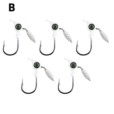 5pcs/bag 3.5g/5g/7g/10g Jig Heads Freshwater Fishing Lures Jig Head with Eye Ball Painted Hooks Fishing Jigs for Bass