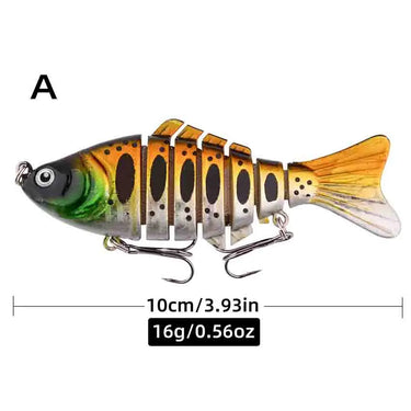 Wobbler Fishing Lure 10cm 16g 3D Eyes 7-Segment Lifelike Fishing Hard Lure Crankbait With 2 Hook Fishing Baits