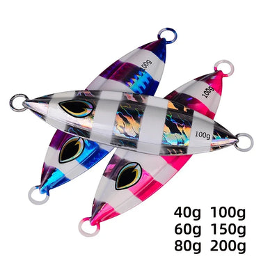 Metal Jig Sequins Fishing Lure 40/60/80/100G Artificial Trolling Hard Bait Pike Fishing Bait Tackle Trout Jigging Saltwater
