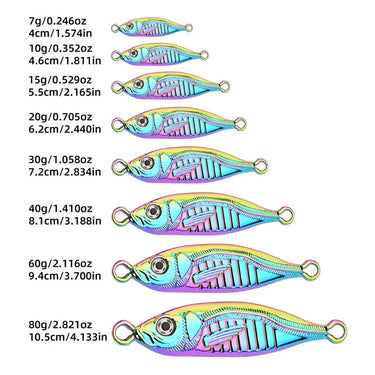 Metal Jig Fishing Lure S Shape7g-80g Micro Jigging Lure Artificial Bait Boat Jig Lures Super Hard Fishing Lure