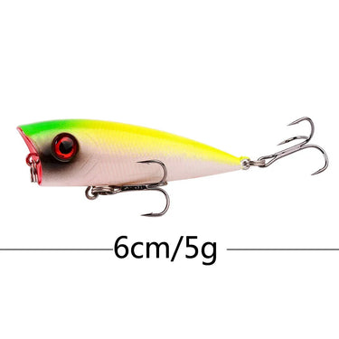 Popper Fishing Lure Hard Artificial Bait Topwater with 2 Treble Hooks Carp Fishing Lures Wobbler Crankbait Pesca