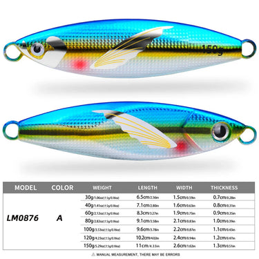 Fishing Lure Weights 30G-120G Casting Shore Metal Jig Lure Saltwater Lures Metal Bass Jig Isca Artificial Fake Fish