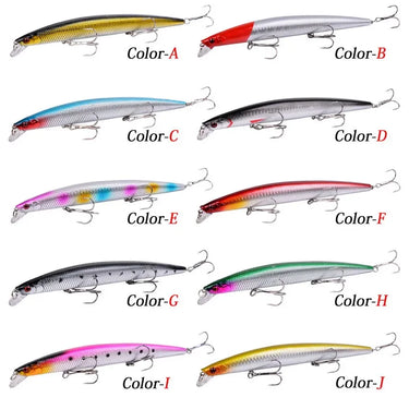 Best Selling 1pcs 18cm 24g Big Long Fish Minnow Sea Fishing Lure Bait 3D Eyes Strong Hooks Lures For Sea Fishing
