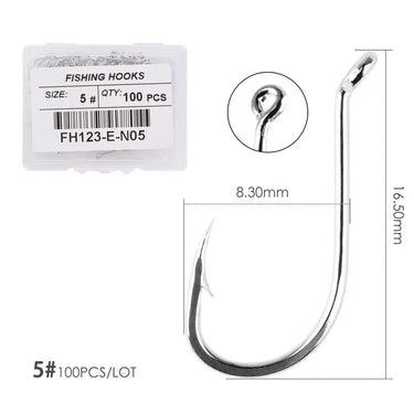 100pc / Box Stainless Steel Octopus Fishhook Sea Fishing Hooks 1#-10# Hook Barbed Ringed Long Shank Saltwater Jigging Hook Japan
