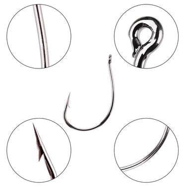 50pcs/box Fishing Hooks 8003 High Carbon Steel Wacky Weedless Worm Wide Gap Fishing Hooks for Bass Fishing Soft Worm