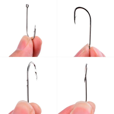 100pcs/box Long Shank Fishing Hooks Size 1#-12# High Carbon Steel Fishhook Sharp Barbed Offset Narrow Bait Fishing Hook