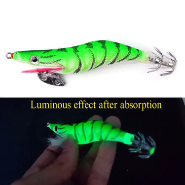 Hard Fishing Bait Fishing Lure Lead Sinker Squid Jig Hook Wooden Shrimp Artificial Fishing Lures Octopus Cuttlefish Shrimp