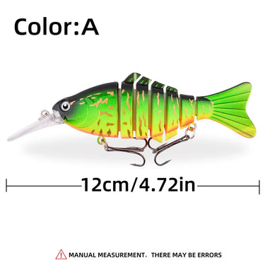 Multi-section Swim Fishing Lures Wobblers 12cm 18g Artificial Long tongue Bait SwimBait Crankbait JerkBait Pike Tackle
