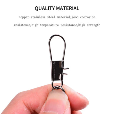 10/50pcs Rolling Swivel Fishing Connector Pin Bearing Interlock Snap14#-3/0# Fishhooks Lures Carp Fishing Accessories