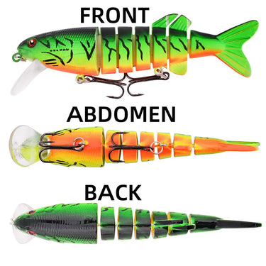 Minnow Fishing Lure 115mm 17g Multi Jointed Sections Crankbait Artificial Hard Bait Bass Trolling Pike Carp Fishing Tools
